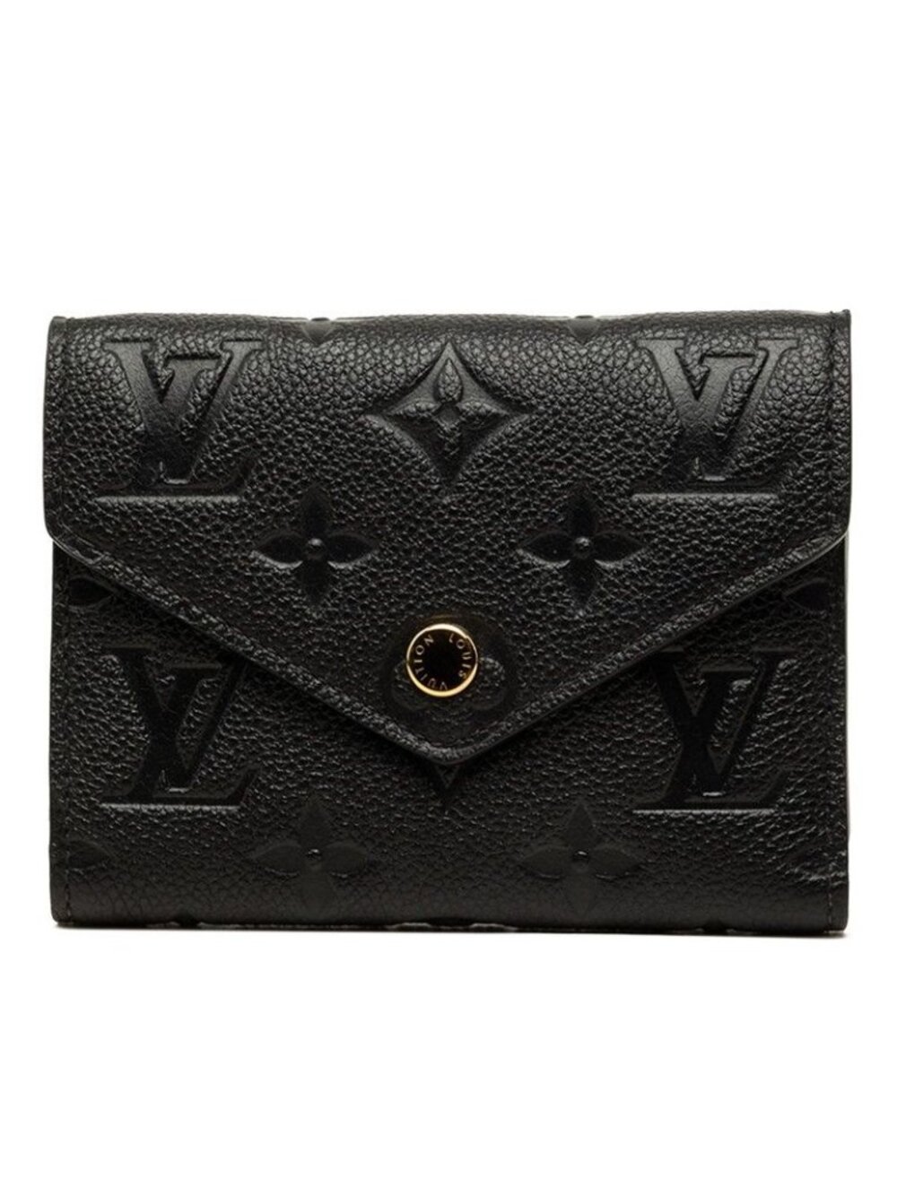 Louis Vuitton Monogram Empreinte Portefeuille Victorine Trifold Wallet Noir